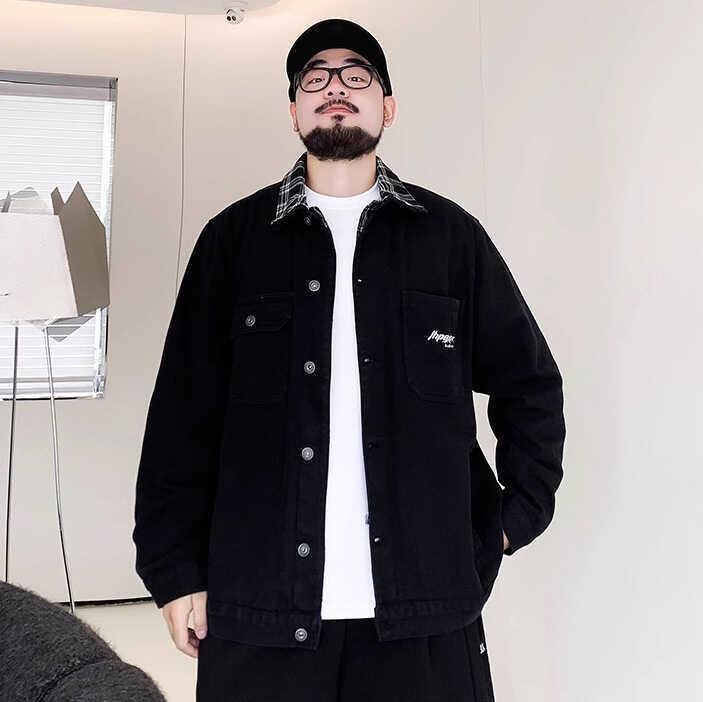 ジャケット 男性用 デニムジャケット 大きいサイズ ゆったり 耐摩耗 長袖 黒 ブラック 秋服