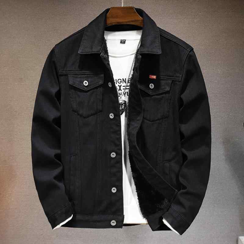 ジャケット メンズ 男性用 裏起毛 デニムジャケット 厚手 防寒 アウター トップス 黒 ブラック M L XL 2XL 3XL 4XL 5XL