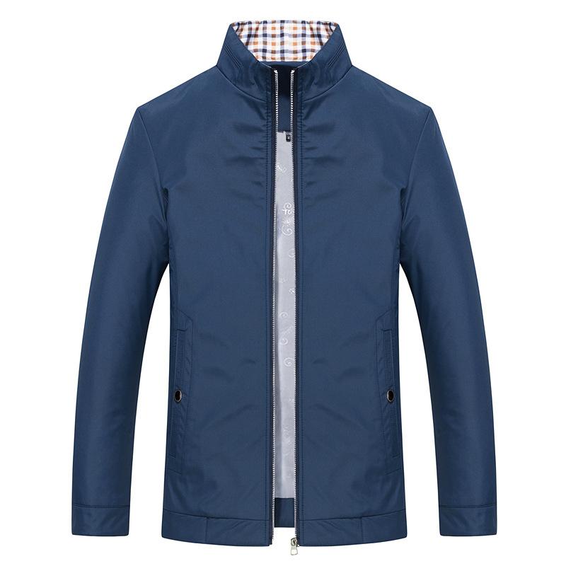 ジャケット 男性用 ブルゾン ジャンパー アウター シニア 紳士服 リブ裾 無地 ポリエステル 黒 ブラック 紺 ネイビー ベージュ M L XL 2L 3L 4L 春秋(x2)