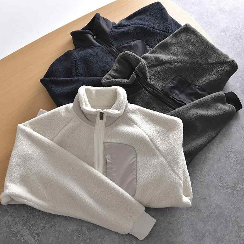 ジャケット 男性用 ボアジャケット フリースジャケット 秋冬 立襟 拼色 防風 暖かい ポリエステル ミリタリー アウトドア カジュアル スポーティー