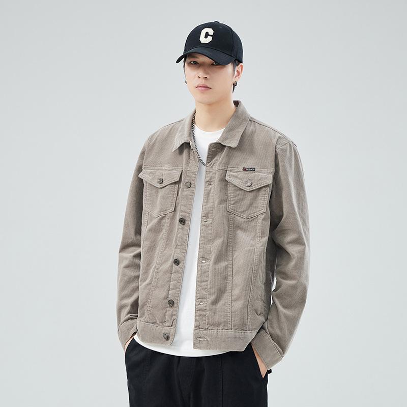 ジャケット メンズ デニム ブルゾン 立襟 秋服 ゆったり 男性用 Gジャン アウター トップス カジュアル 韓国 黒 紺 カーキ・素材: 綿60.2%