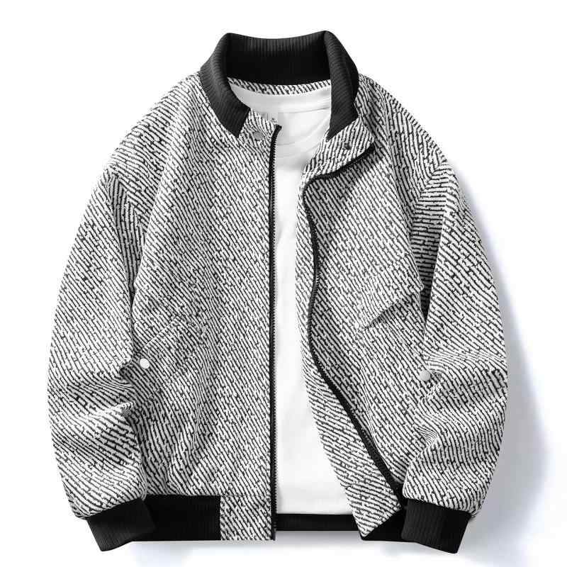 ジャケット 男性用 シェニール 厚手 カジュアル ブルゾン ジャンパー ライトアウター 秋冬 ホワイト ブラック系 グレー系