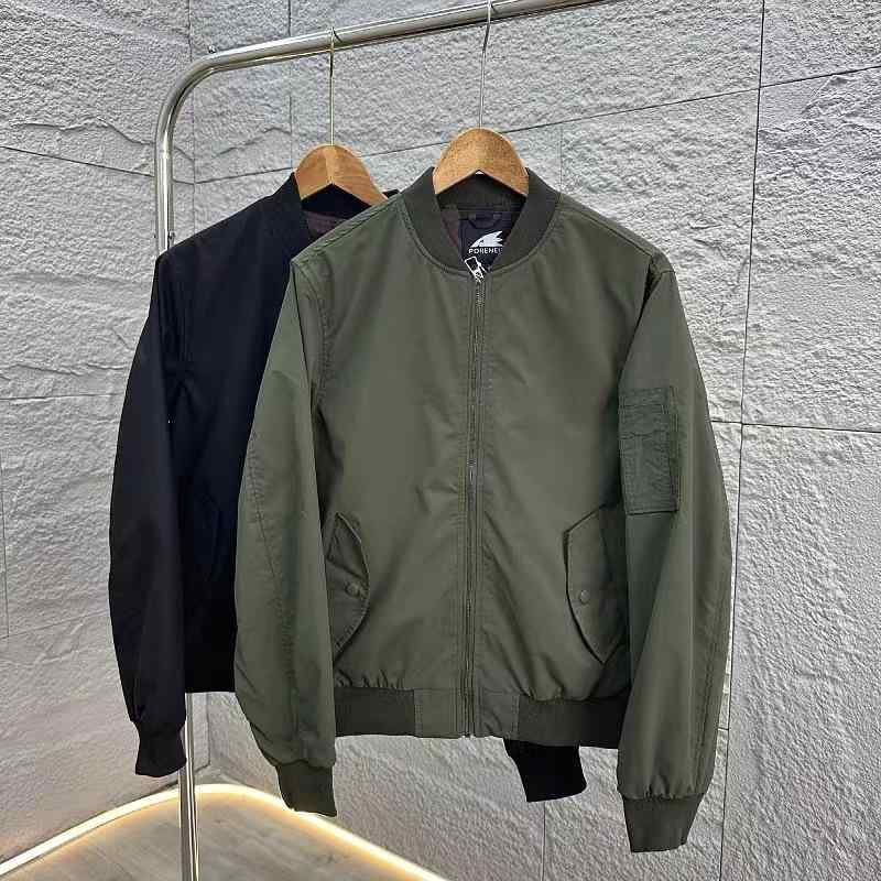 ジャケット 男性用 防撥水 ブルゾン 秋物 アウター 合体型 無地 ブラック 黒系 アーミーグリーン 緑系