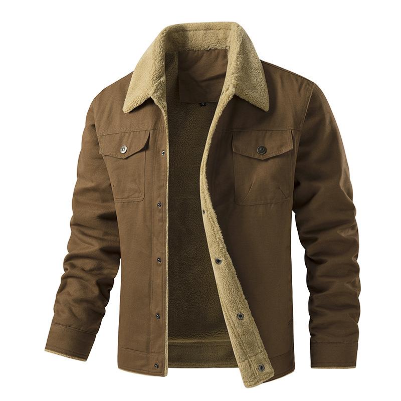 ジャケット メンズ 多ポケット 秋冬 防寒 裏起毛 コットン アウター ブルゾン ジャンパー ミリタリー ブラック カーキ ネイビー