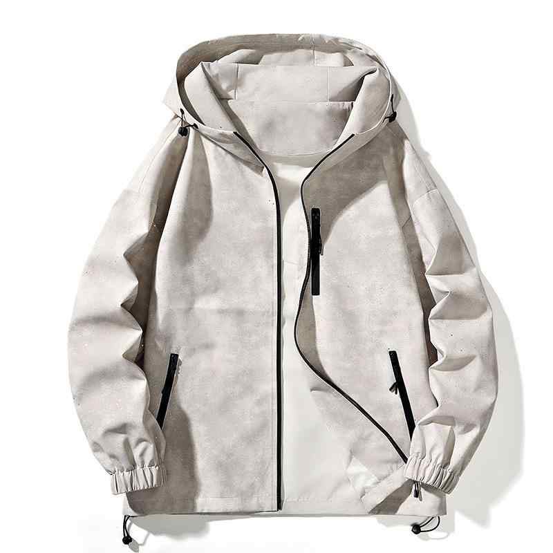 ジャケット メンズ マウンテンパーカー ウインドブレーカー ブルゾン 男性用 スポーツ アウトドア ライトアウター 春秋 薄手 フード付き 耐摩耗 米灰 紫 黒 グレー ブラック