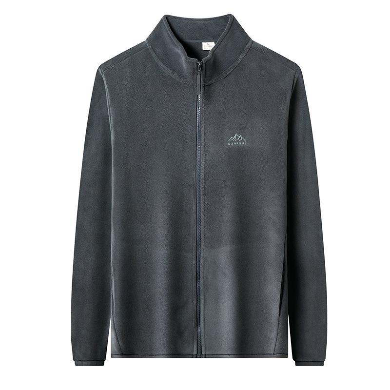 ジャケット メンズ 男性用 アウター フリース スタンドカラー 厚手 ポリエステル 無地 秋冬 防寒 普段使い ライトキャメル グリーン グレー