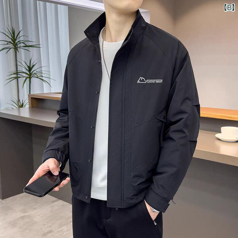 ジャケット 男性用 秋冬 ブルゾン カジュアル コーデュロイ 無地 スリム 薄手 スタ...