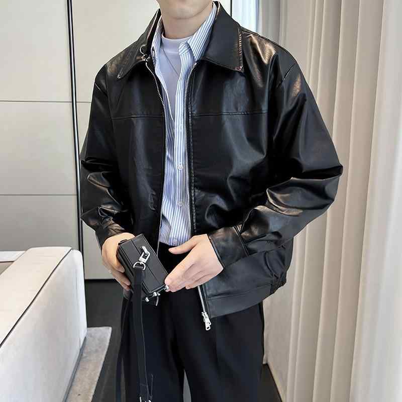 ジャケット メンズ 男性用 耐摩耗 秋 高街 カジュアルスタイル 皮ジャン ライダース オートバイ服 アウター 黒 ブラック M L XL XXL