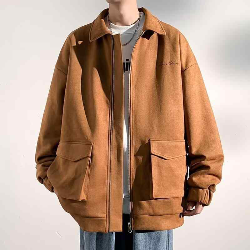 ジャケット メンズ 秋冬 レトロ スエード ブルゾン ジャンパー 2WAY リバーシブル ブラック ブラウン 防寒着 アウター 羽織り・商品カテゴリ: ジャケット・スタイル: レトロ・対象年齢層: 18-24歳・襟型: 襟付き・フィット: スリム・フロント: ジッパー・フード: なし・・柄: -・素材: スエード・主な素材: ポリエステル繊維・主な素材の含有量: 50-70%・裏地: ポリエステル繊維・裏地の含有量: 50-70%・シーン: カジュアル・ディテール: ジッパー装飾・裾: ストレート・袖丈: 長袖・着丈: レギュラー丈・ポケット: 立体パッチポケット・着用方法: アウター・袖: レギュラー・色: ブラック, ブラウン・サイズ: M, L, XL, XXL・対象: メンズ・対象年齢: 成人・素材機能: 耐摩耗性
