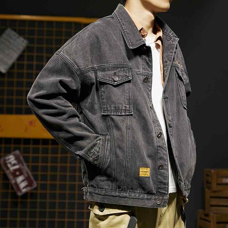 ジャケット メンズ デニム ルーズフィット Gジャン ブルゾン コットン ブラック ブ...