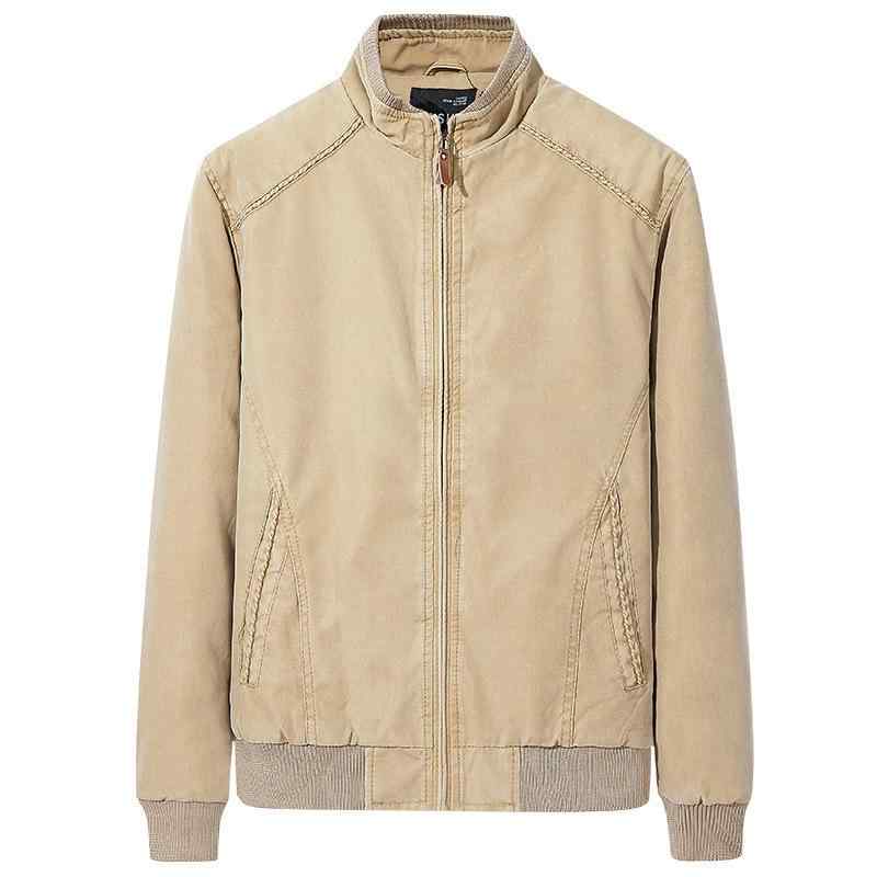 ジャケット メンズ 男性用 綿 洗い加工 スタンドカラー ブルゾン レトロ スリムフィット 無地 厚手 アウター 秋冬 普段使い 4色 L XL 2XL 3XL 4XL 5XL 6XL
