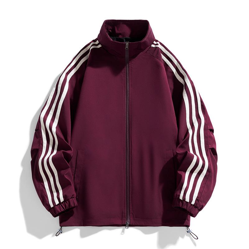 ジャケット メンズ 男性用 スタンドカラー 配色 耐摩耗性 ポリエステル 秋物 ゆったりサイズ オレンジ系 レッド ブラック グリーン M L XL 2XL 3XL 4XL 5XL