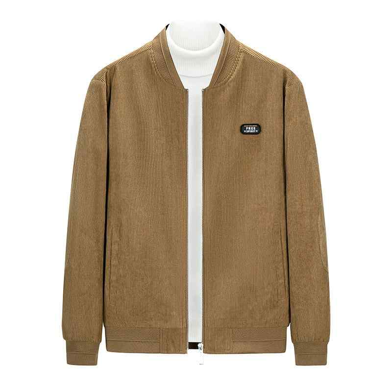 ジャケット メンズ コーデュロイ ブルゾン ジャンパー 男性用 トップス 長袖 秋物 アウター 紳士服 カジュアル スタイリッシュ ブラック グレー カーキ ベージュ(x2)