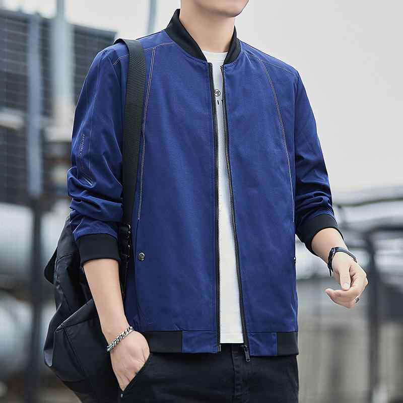 ジャケット メンズ 薄手 立襟 若者 ブルゾン カジュアル 耐摩耗 長袖 トップス 春夏 紺色 黒 ダークグレー