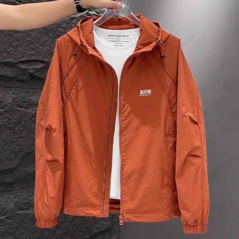 ジャケット メンズ 男性用 スタンドカラー 長袖 ブルゾン スポーティー カジュアル 普段使い 薄手 ポリエステル 耐摩耗 グリーン オレンジ ホワイト ブラック