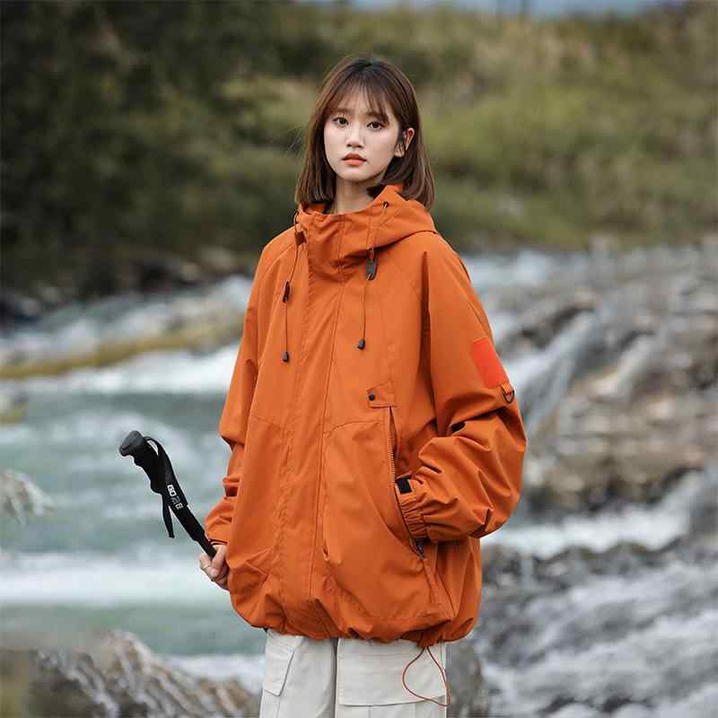 ジャケット メンズ マウンテンパーカー アウトドア ワークジャケット ブルゾン ジャンパー 防風 アウター ライトアウター 配色 春秋 薄手 蛍光グリーン カーキ ブラック ブルー