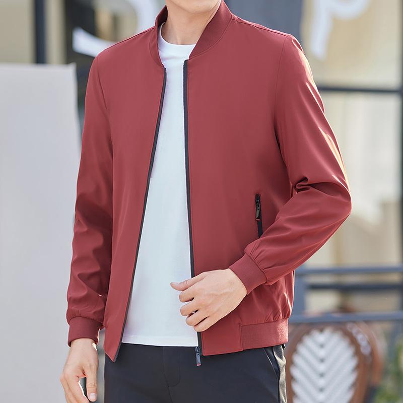 ジャケット メンズ 男性用 薄手 ブルゾン スタンドカラー 春秋 カジュアル トップス 普段使い ポリエステル レッド ブラック カーキグリーン ネイビー・商品カテゴリ: ジャケット・スタイル: ベーシック・対象: 24-35歳・襟の形: ...