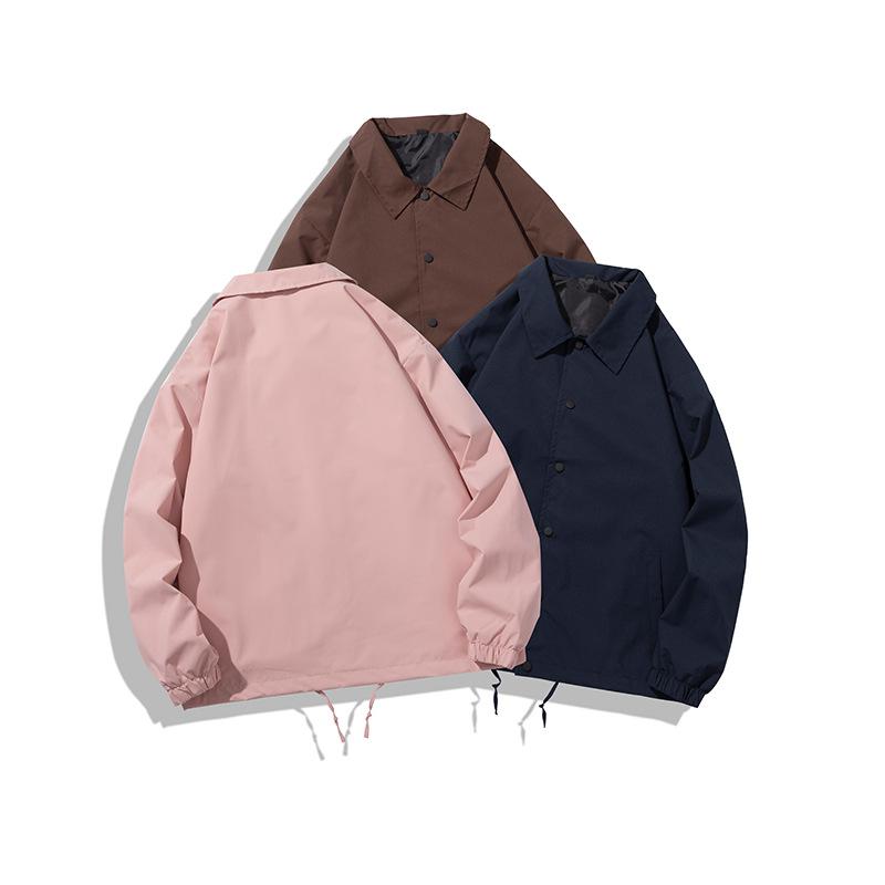 ジャケット メンズ 男性用 コーチジャケット ブルゾン ジャンパー アウター トップス 翻襟 襟付き 無地 春秋 ポリエステル 普段使い カジュアル 街着