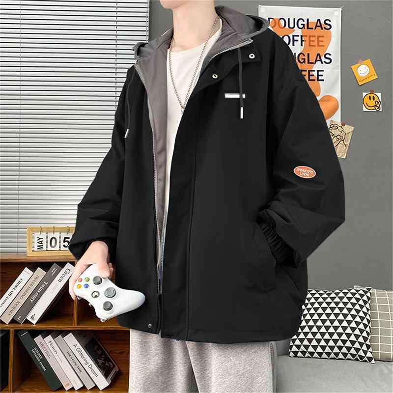 ジャケット メンズ 男性用 ブルゾン ジャンパー スタジャン 長袖 パーカー 宽松 カジュアル 韓国 ブラック グレー ベージュ ブルー