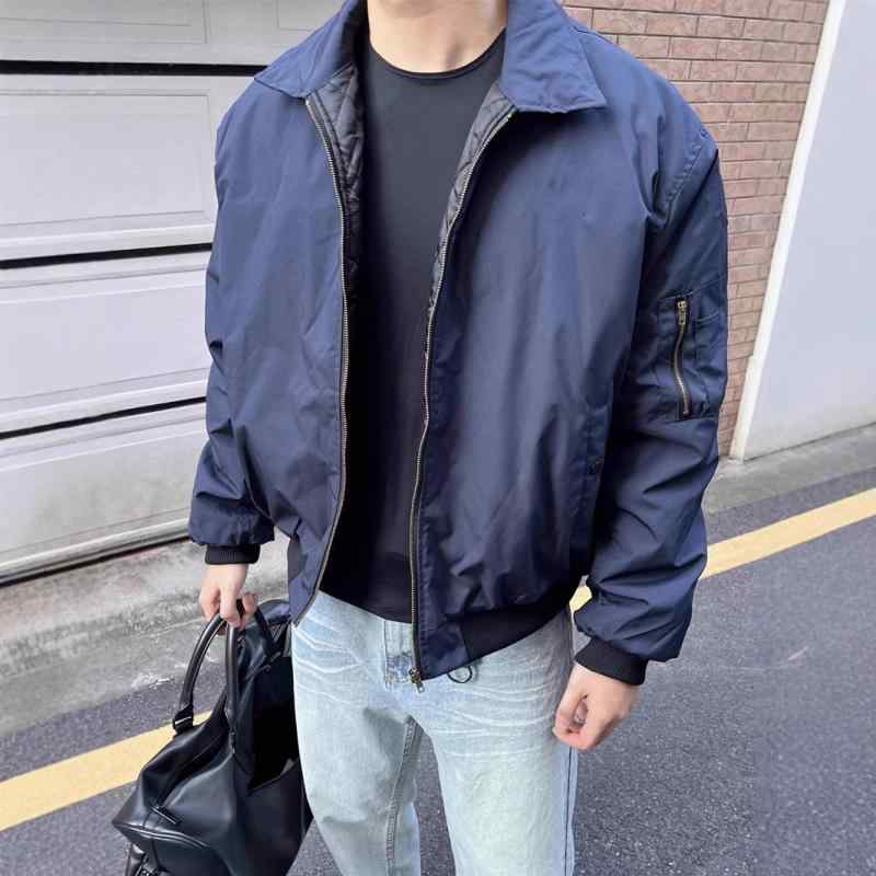 ジャケット メンズ MA-1 フライトジャケット 男性用 ブルゾン ジャンパー アウター ジャンバー 厚手 防風 紺色 黒 メタル装飾