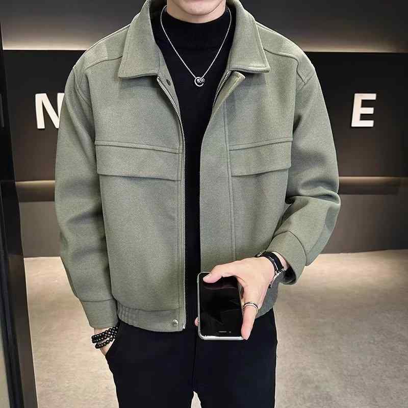 ジャケット メンズ ウールブレンド 韓国 カジュアル ブルゾン アウター トップス ...