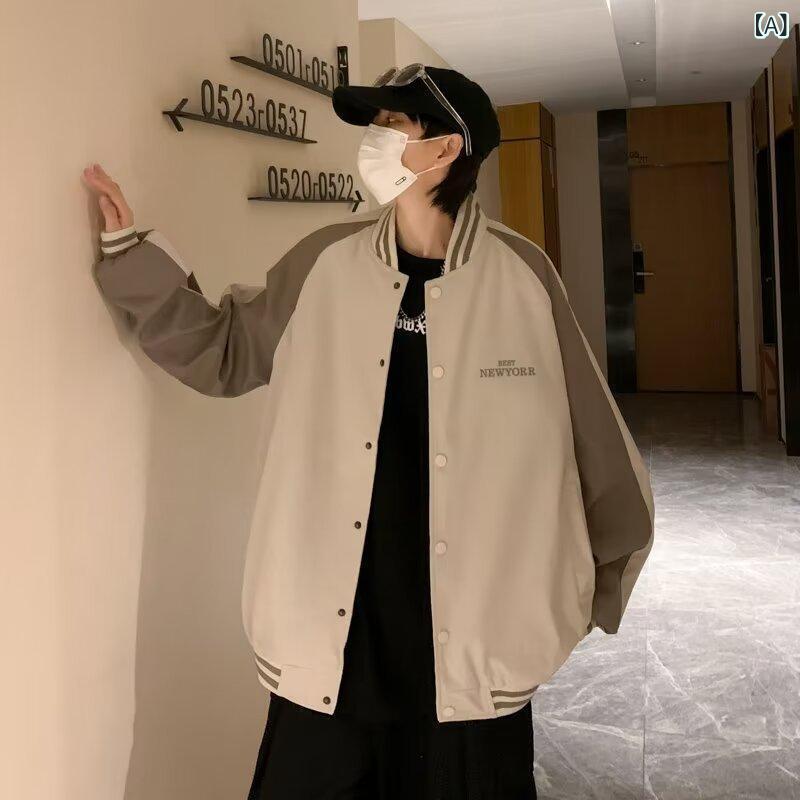 ジャケット メンズ 春秋 韓国 ゆったり 長袖 ワークスタイル カジュアル カーキ M ...