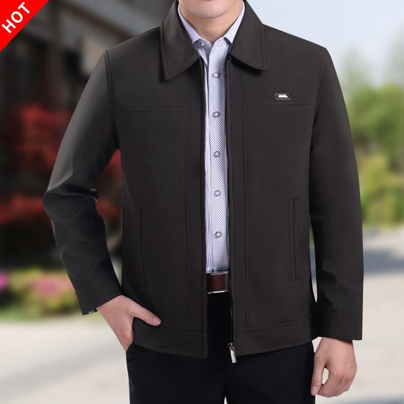 ジャケット 男性用 シニア 秋冬 ブルゾン ジャンパー 上着 厚手 裏起毛 165-M 170-L 175-XL 180-XXL 185-3XL 190-4XL 195-5XL 竹繊維 酢酸繊維 ブルー ブラック コーヒー カーキ(x2)