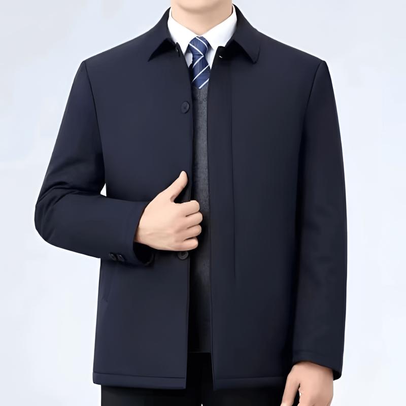 ジャケット メンズ 男性用 秋冬 アウター 紳士服 向け 立ち襟 無地 厚手 暖かい 防寒 ポリエステル ブラック 黒 ネイビー 紺 カーキ ブルゾン ジャンパー