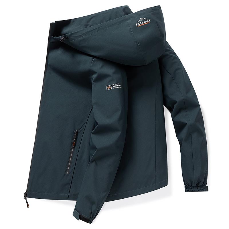 ジャケット 男性用 防風 アウター 撥水 パーカー ブルゾン ジャンパー アウトドア ウェア キャンプ 登山 カーキ ブラック 黒 グレー 春秋