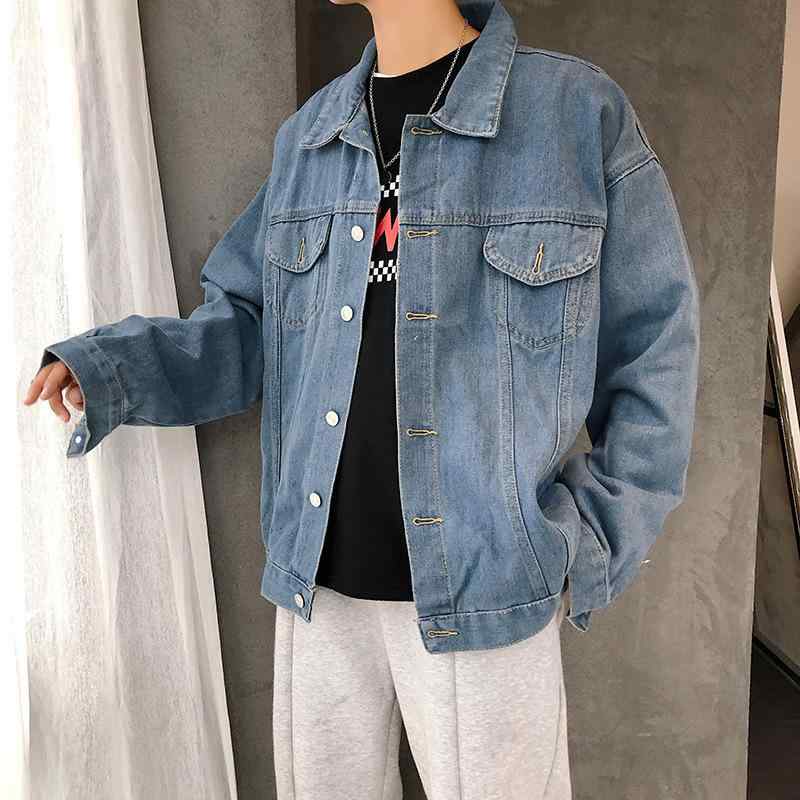 ジャケット メンズ デニムジャケット Gジャン 長袖 ゆったり カジュアル ブルゾン アウター トップス 若者 ブラック ブルー
