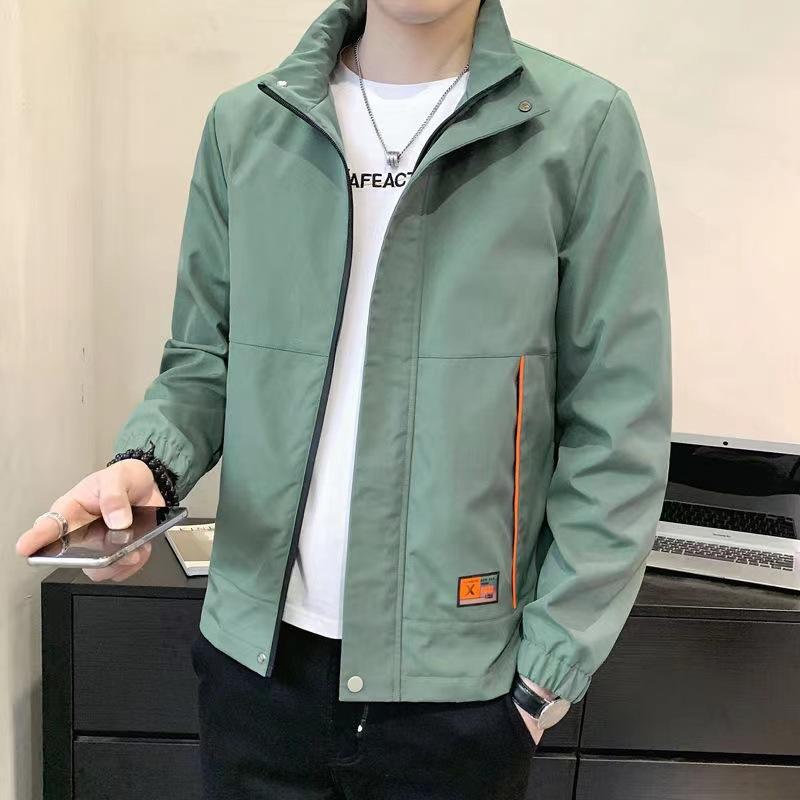 ジャケット メンズ 男性用 ブルゾン MA-1 スタジャン アウター ミリタリー ワーク 春秋 防風 耐摩耗 韓国 スリムフィット 2031 軍緑 黒 赤 青