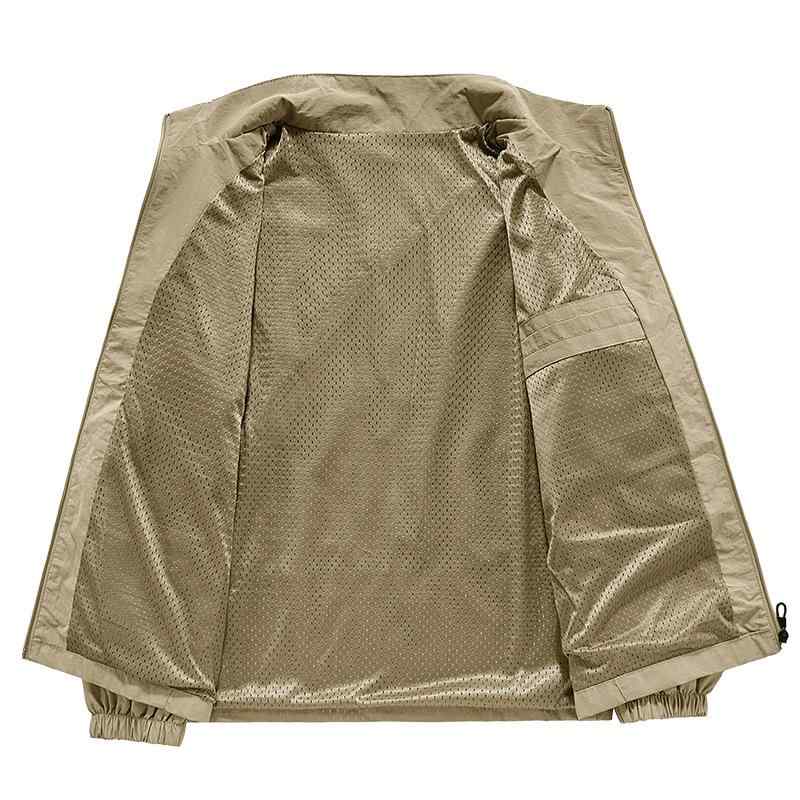 ジャケット メンズ 男性用 春秋 薄手 撥水 防風 宽松 ミリタリー 紳士 アウター ブルゾン ジャンパー アウトドア スポーツ ウェア 深灰 黒 カーキ ネイビー