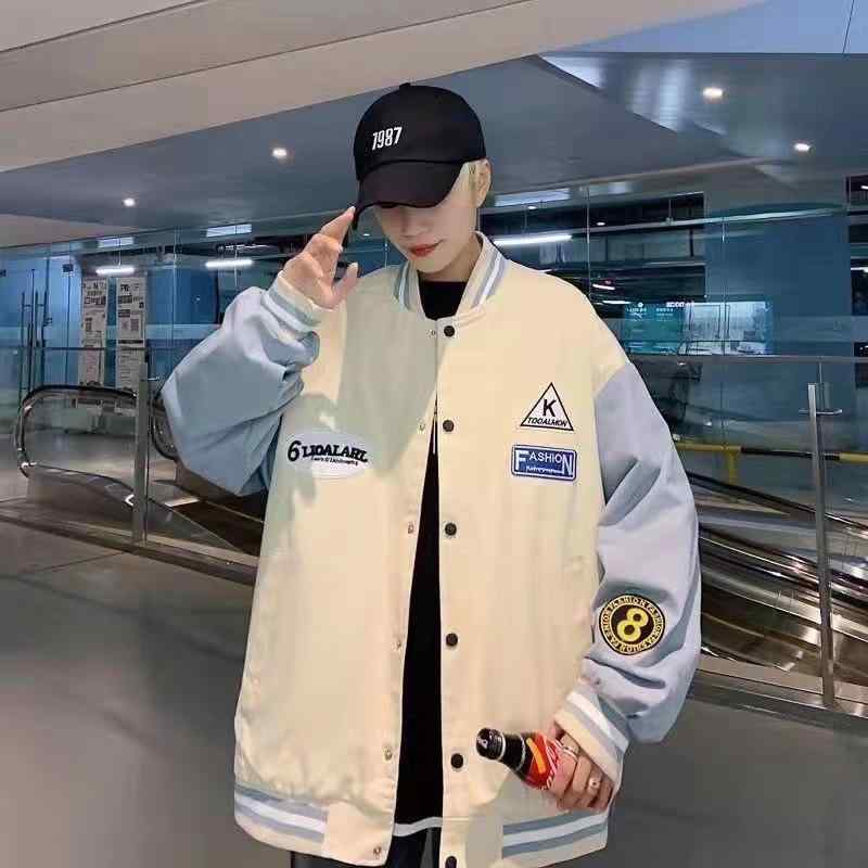 ジャケット メンズ スタジアムジャンパー 春秋 港風 カジュアル ブルゾン ゆったりサイズ ライトアウター 立襟 コットン混紡 ブラック ブルー イエロー