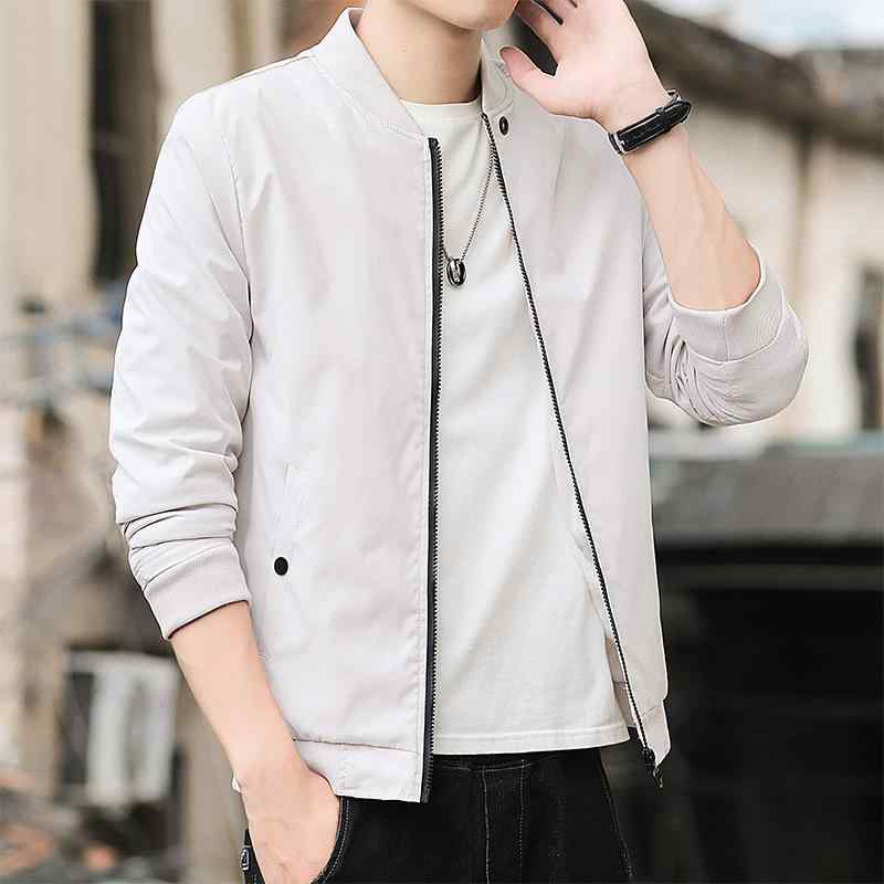 ジャケット 男性用 スタンドカラー ブルゾン 春秋 ポリエステル ミリタリー カジュアル リブ M L XL 2XL 3XL 4XL 5XL オフホワイト ブラック アーミーグリーン(x2)
