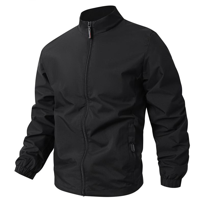 ジャケット メンズ 男性用 スタジアムジャンパー ブルゾン 春秋 薄手 防風 撥水 無地 ポリエステル スポーティー カジュアル アウトドア 普段使い トップス アウター グレー 黒 青・項目名: カテゴリ・値: ジャケット・項目名: スタイル・値: 国潮.カジュアル・項目名: 領型・値: 立ち襟・項目名: フィット・値: スリム・項目名: 前立て・値: ジッパー・項目名: フード・値: なし・項目名: 厚さ・値: 普通・項目名: 柄・値: 無地・項目名: 対象年齢・値: 成人・項目名: 対象・値: 男性・項目名: 主な素材・値: ポリエステル繊維95%・項目名: 裏地・値: ポリエステル繊維95%・項目名: 適用場所・値: カジュアル・項目名: ディテール・値: 無地・項目名: 裾・値: ストレート・項目名: 加工・値: アイロン不要・項目名: 着丈・値: レギュラー丈・項目名: ポケット・値: ジッパー付き・項目名: 着用方法・値: アウター・項目名: 袖丈・値: 長袖・項目名: 袖・値: 通常袖・項目名: 色・値: グレー.ブラック.ブルー (春秋薄手/秋冬裏起毛)・項目名: サイズ・値: M.L.XL.2XL.3XL.4XL.5XL・項目名: 機能・値: 通気性.耐摩耗性.防風.防汚.吸湿性.速乾性.引裂抵抗.高色堅牢度