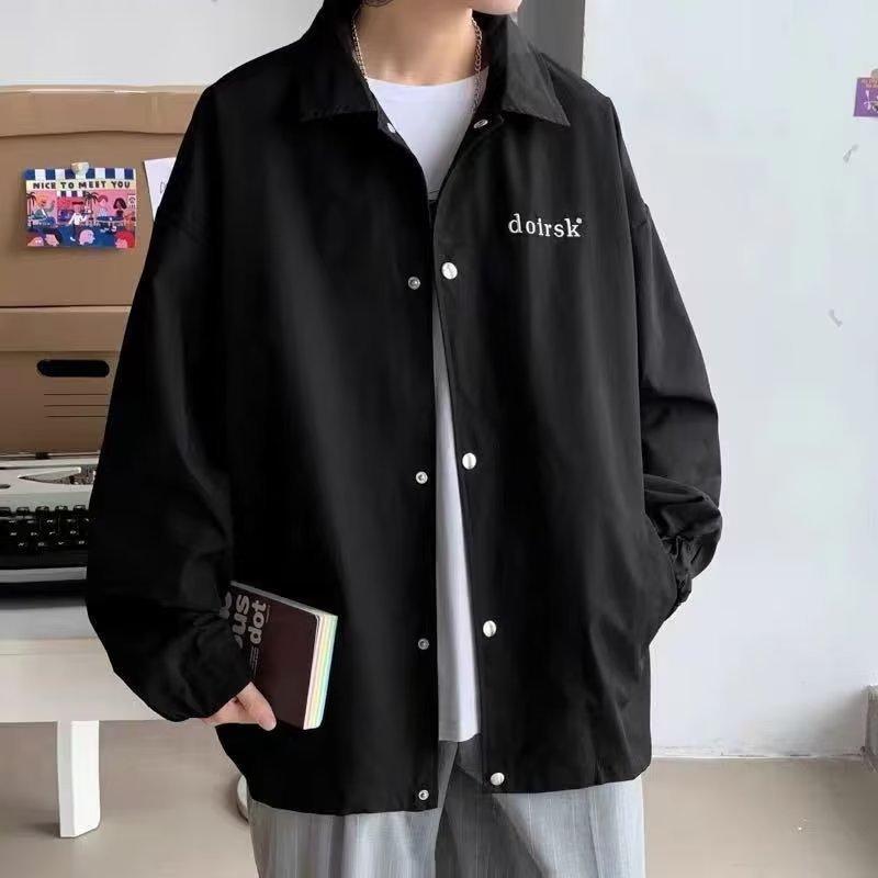 ジャケット メンズ 男性用 薄手 撥水 防風 アウター スポーティ カジュアル 春秋 ポリエステル ブラック 黒