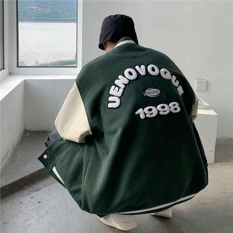 ジャケット 男性用 ベースボールジャケット 春物 ライトアウター コーデュロイ ゆったりサイズ ストリート ブラック グリーン グレー