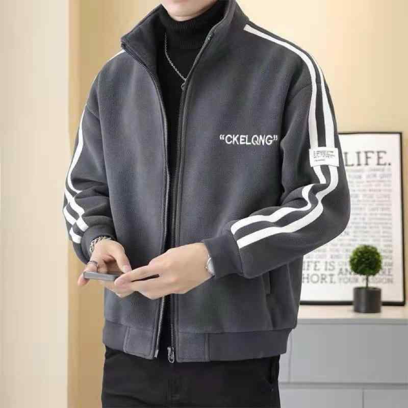 Wear - ジャケット メンズ 男性用 立襟 コーデュロイ 秋冬 防風 防寒 軍緑 黒 ブラック グレー ホワイト