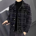 ジャケット メンズ ウール 秋冬物 男性用 アウター ショート丈 貂绒 夹克 厚手 冬服 コート 襟付き 無地 黒 ブラック グレー