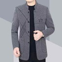 ジャケット メンズ 男性用 秋冬 アウター コート 紳士服 ビジネス カジュアル 立襟 長袖 ポリエステル ブラック グレー