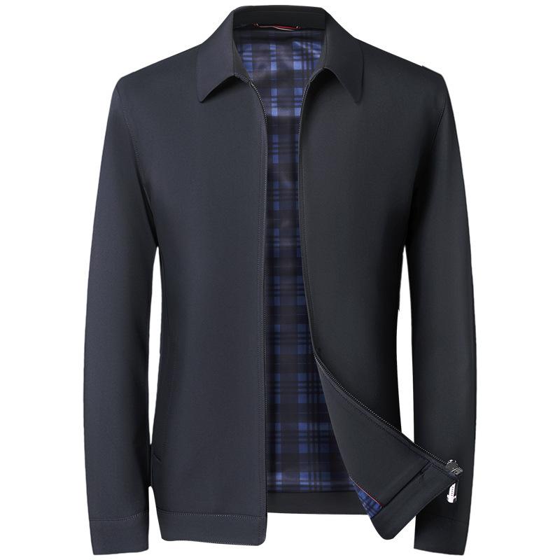 ジャケット 男性用 紳士服 春秋 薄手 桑蚕糸 アウター ビジネス カジュアル ブラック カーキ ワインレッド ネイビー 大きいサイズ