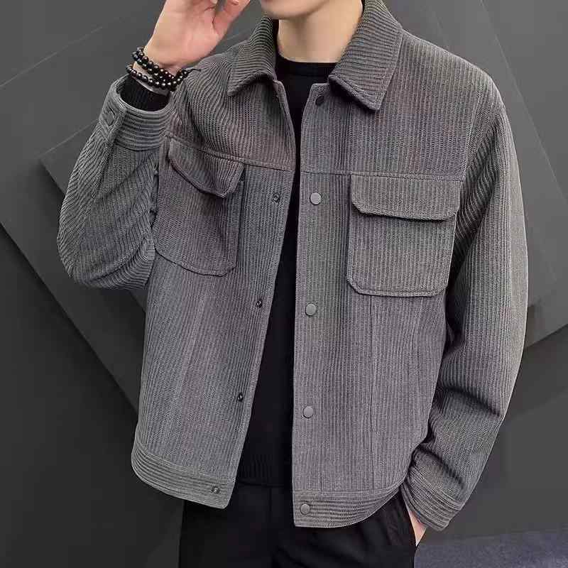 ジャケット メンズ コーデュロイ 秋冬 ブルゾン ゆったり 大きいサイズ 配色 おしゃれ ブラック系 グレー系・・シルエット: ルーズ・フロント: プルオーバー・フード: なし・厚さ: 厚手・柄: -・素材: ポリエステル・袖丈: 長袖・ディテール: 配色・裾: -・袖のタイプ: レギュラー・カラー: ブラック, グリーン, グレー, ブルー, ブルーブラック, ブルーホワイト・サイズ: S, M, L, XL, 2XL, 3XL, 4XL・対象年齢: 大人・対象性別: 男性