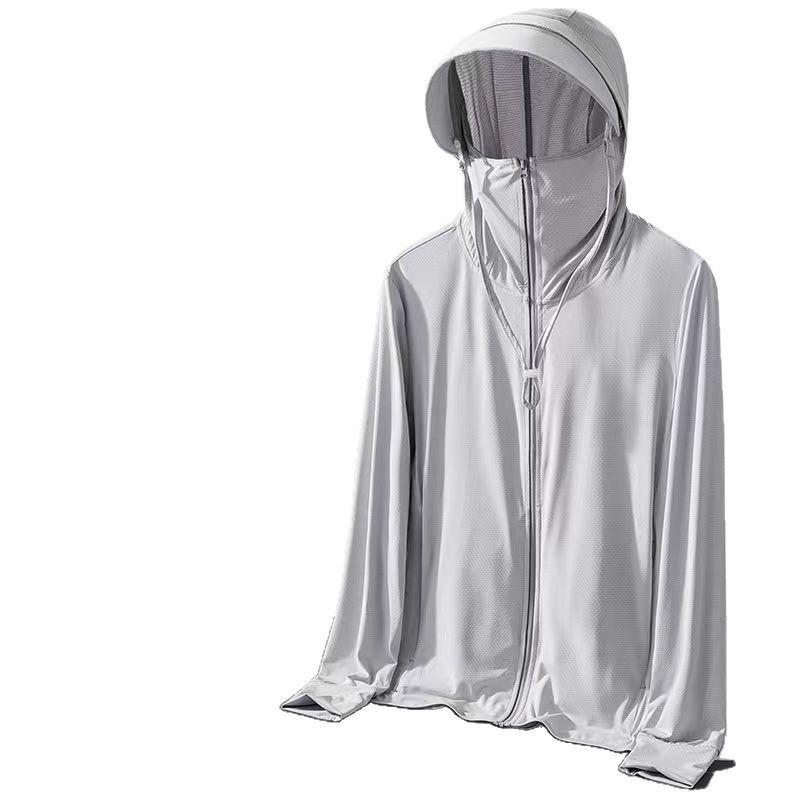 ジャケット 男性用 接触冷感 UVカット 紫外線対策 薄手 通気性 釣り アウトドア パーカー ライトアウター ポリエステル 無地 長袖 M L XL 2XL 3XL 4XL 春夏 秋冬