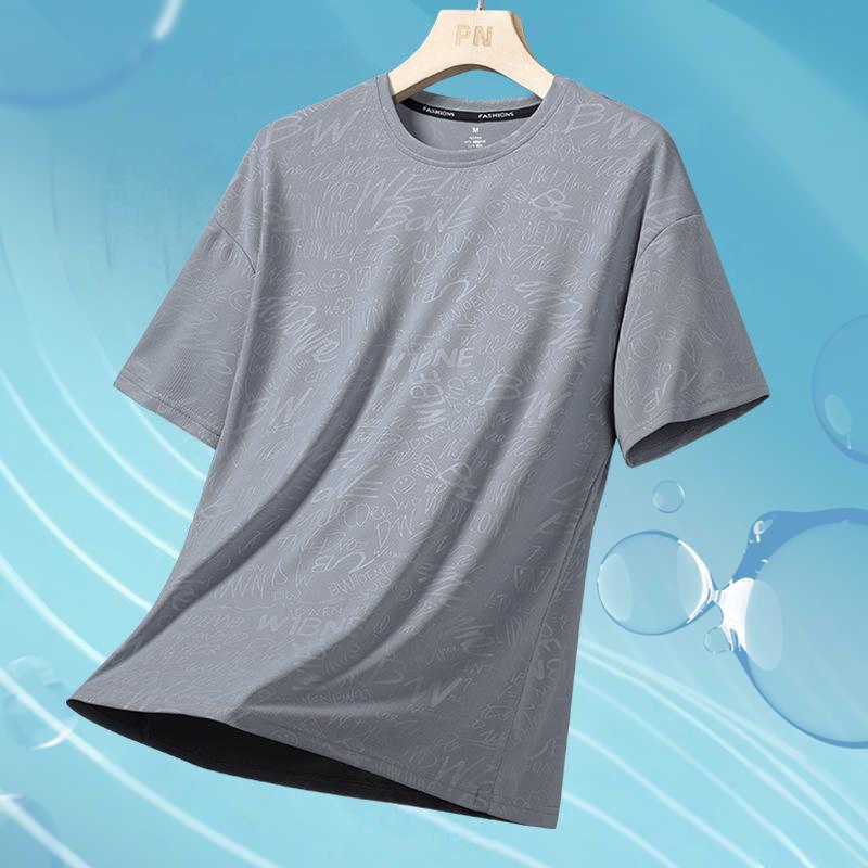 Tシャツ メンズ 男性用 薄手 接触冷感 吸湿速乾 クルーネック プリントTシャツ 涼しい 普段使い ルームウェア スポーティー 杢グレー ポリエステル・カテゴリ: Tシャツ/タンクトップ・スタイル: ベーシック・対象: 若者・版型: ルーズ・フード: なし・厚さ: 薄手・柄: 花柄・誤差範囲: 約2cm・素材: アイス.ポリエステル・素材の割合: ポリエステル81-90%・シーン: カジュアル・ディテール: プリント・着丈: レギュラー・カラー: ライトブルー, アプリコット, ダークグレー, ブラック, グレー, ホワイト・サイズ: M, L, XL, 2XL, 3XL, 4XL, 5XL・袖丈: 通常・対象: 男性・加工: アイロン不要