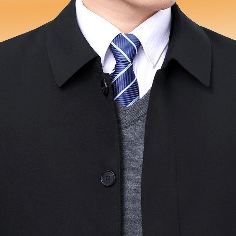 Outdoor - ジャケット 男性用 ライトアウター ブルゾン コーデュロイ 襟付き 立ち襟 春秋 薄手 スリムフィット ブラック ネイビー カーキ
