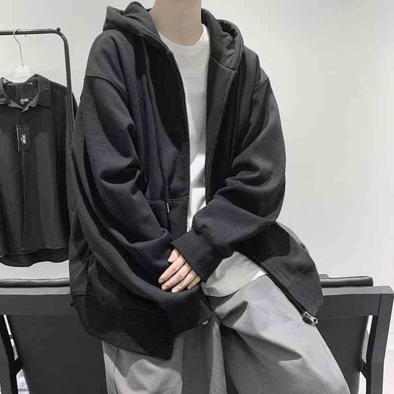 ジャケット メンズ 春秋 フードなし 配色 コットン 混紡 普段使い レイヤードスタイル 黒 グレー