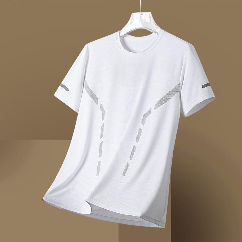 Tシャツ メンズ 男性用 速乾性 スポーツウェア 半袖 薄手 夏服 ルームウェア 接触冷感 通気性 ポリエステル ホワイト ブラック グレー ブルー M L XL 2XL 3XL 4XL 5XL・項目: カテゴリ