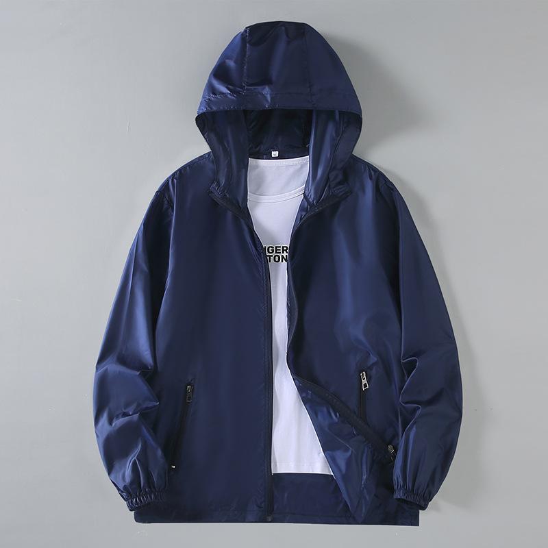 ジャケット 男性用 大きいサイズ 薄手 撥水 防風 接触冷感 パーカー アウトドア 長袖 M-6XL ホワイト グレー ブラック ネイビー ブルー