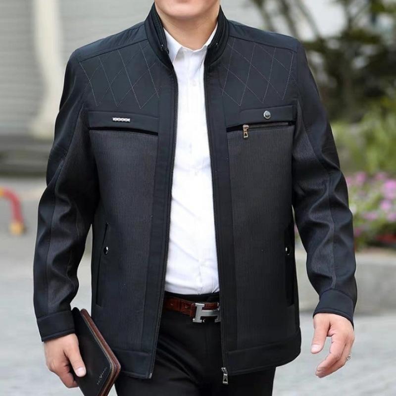 ジャケット 男性用 春秋 薄手 40代 50代 カジュアル 配色 ポリエステル