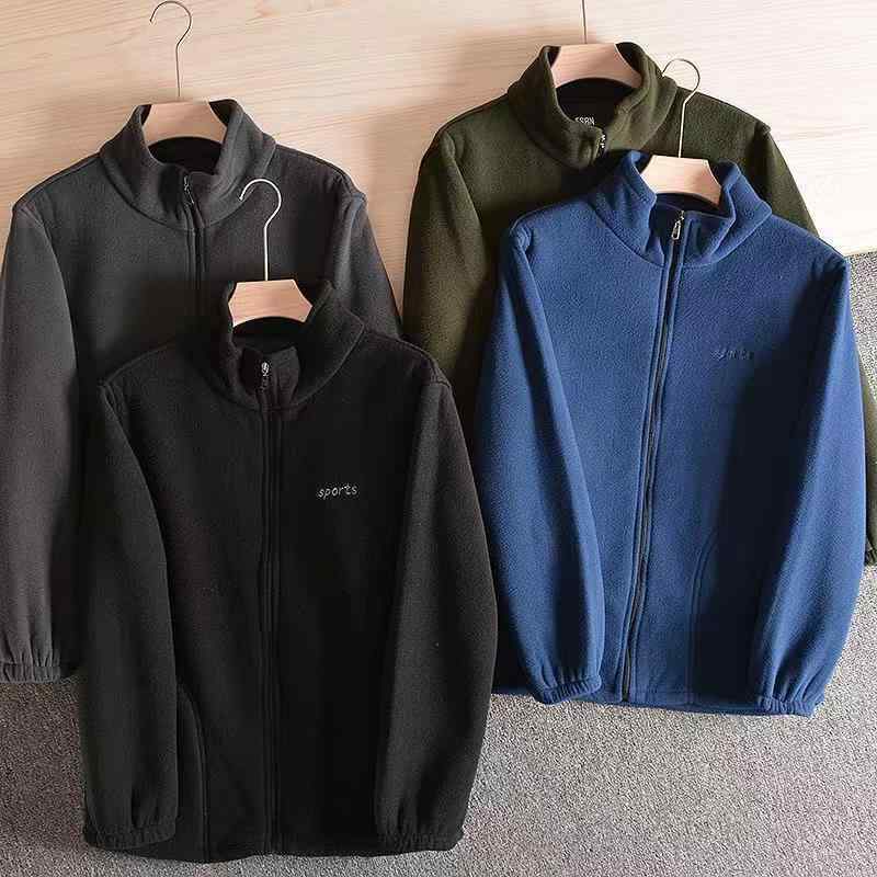 ジャケット メンズ 男性用 アウター 防風 防寒 立襟 裏起毛 フリース ジャンパー ブルゾン シニア 紳士服 ブラック グレー カーキ ブルー